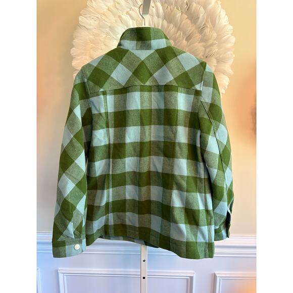 TALBOTS FIELD JACKET BELLE CHECK OPAL BLUE/WILLOW SIZE M - Picture 2 of 3
